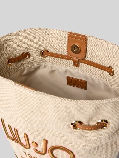 Liu Jo White Bucket bag met labelstitching, model 'BENA' Cognac - 5