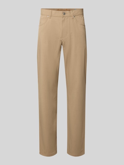 Produktfoto, Comfort Fit Hose mit Eingrifftaschen von Christian Berg Men, mieszanka materiałów z dodatkiem wiskozy, kolor beżowy, szerokość w rozmiarze 32/32: 41 cm, długość wewnętrzna nogawki w rozmiarze 32/32: 78 cm, wpuszczane kieszenie, kieszenie z tyłu