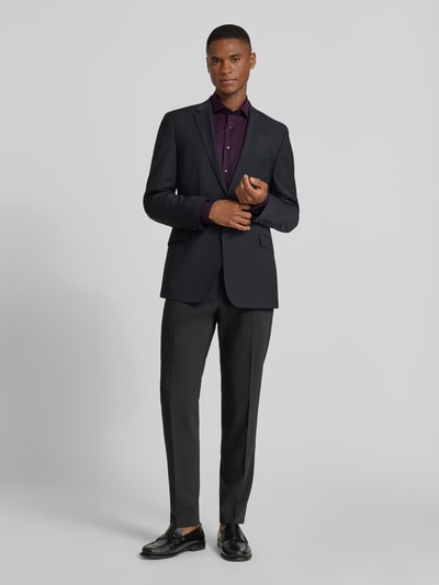 OLYMP Level 5 Slim Fit Businesshemd aus Baumwoll-Mix mit Kentkragen Aubergine 1