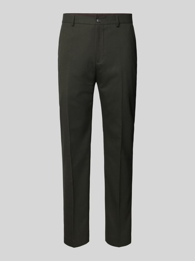 SELECTED HOMME Slim fit stoffen broek met persplooien, model 'NEIL' Olijfgroen - 2