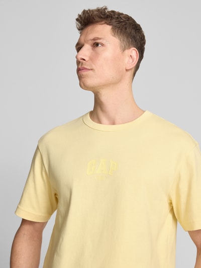 GAP T-shirt met logo en ronde hals Lichtgeel - 3