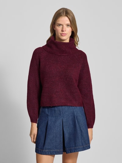 Only Regular Fit Rollkragenpullover mit Woll-Anteil Modell 'GILA' Bordeaux 4
