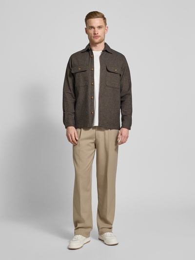 Jack & Jones Premium Regular Fit Hemdjacke mit Brustpattentaschen Modell 'RAYMOND' Anthrazit 1