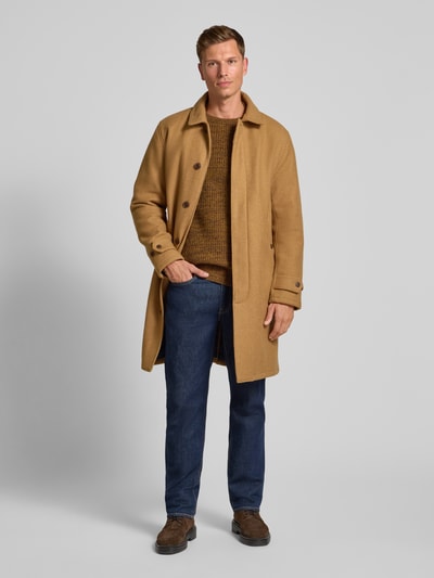 Barbour Regular Fit Strickpullover aus reiner Wolle  Dunkelbraun Melange 1