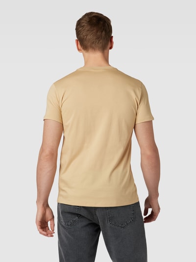 Lacoste T-Shirt in unifarbenem Design Modell 'Supima' Beige 5