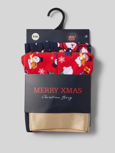 Christian Berg Men Trunks im Allover-Look im 2er-Pack Rot 4