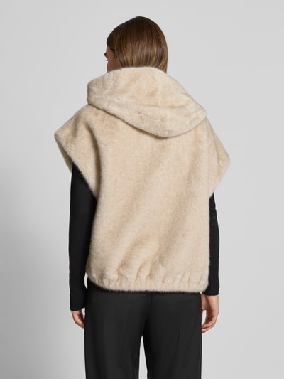 Hemisphere Regular fit gilet van imitatiebont met capuchon Beige - 5