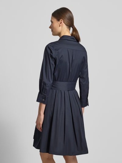 0039 Italy sukienka koszulowa z wiązanym paskiem model 'JULE' Granatowy 5