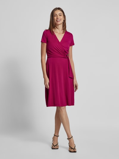 Lauren Ralph Lauren Knielange jurk met applicatie, model 'KARLEE' Fuchsia - 1