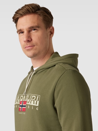Napapijri Hoodie mit Label-Print Oliv 3