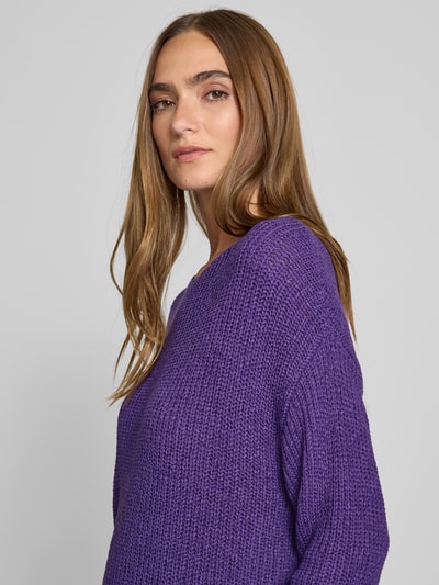 Christian Berg Woman Gebreide pullover met extra brede schouders Paars - 3