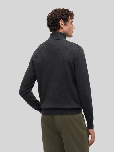 Tommy Hilfiger Regular Fit Rollkragenpullover aus Baumwoll-Kaschmir-Mix Anthrazit Melange 5