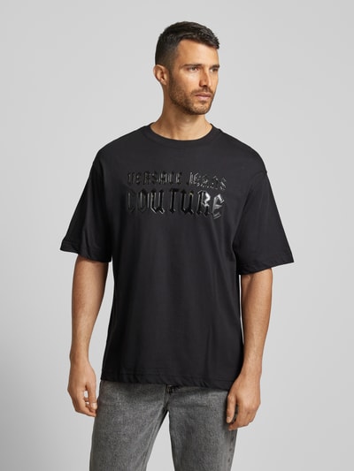 Versace Jeans Couture Oversized T-shirt met labelprint Zwart - 4