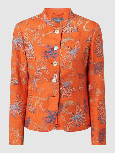 WHITE LABEL Blazer aus Leinen mit floralen Stickereien  Koralle 2