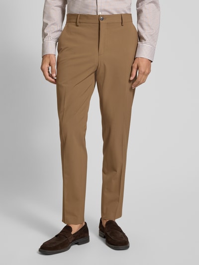 SELECTED HOMME Slim Fit Anzughose mit Viskose-Anteil Modell 'LIAM' Cognac 4