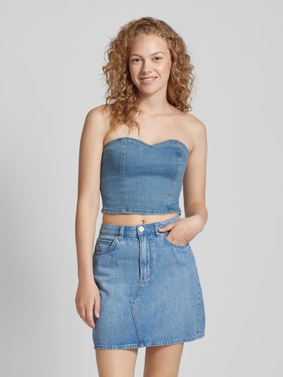 Only Bandeau-Top in Denim-Optik Modell 'TIKI' Blau 4