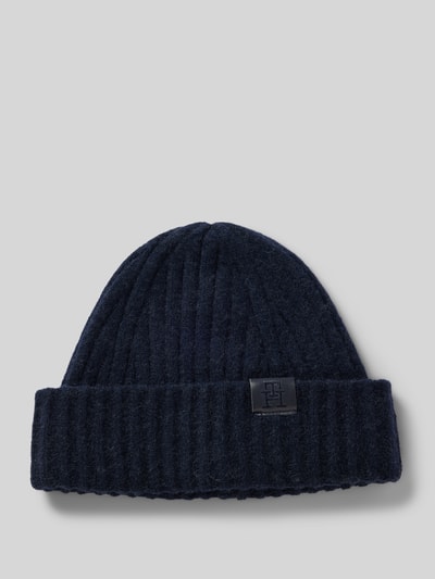 Tommy Hilfiger Beanie met labeldetail, model 'FLUFFY' Marineblauw - 1