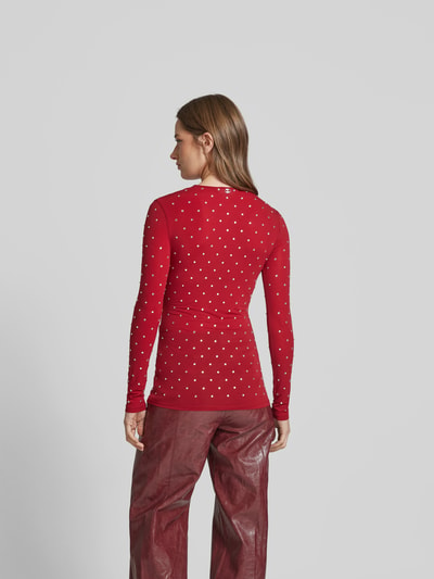 Rabanne Longsleeve mit Ziersteinbesatz Rot 5