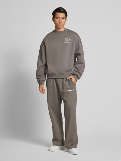 Low Lights Studios Straight Leg Sweatpants mit Label-Stitching Stein 1