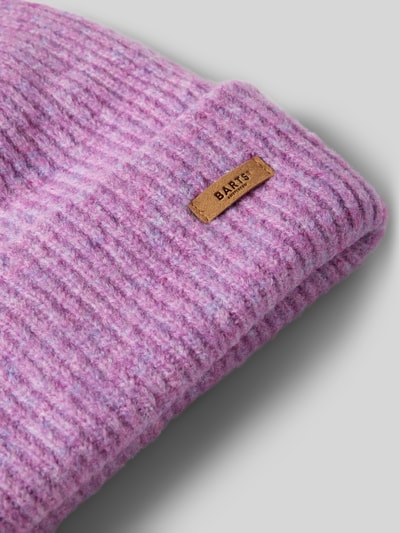 Barts Czapka beanie z naszywką z logo model ‘Witzia’ Fioletowy melanż 2