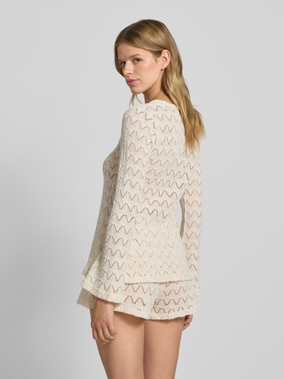 Gina Tricot Strickjacke mit Trompetenärmeln Modell 'Isadora' Beige 5