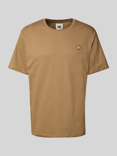 Wood Wood T-shirt met logobadge, model 'Ace' Beige - 2