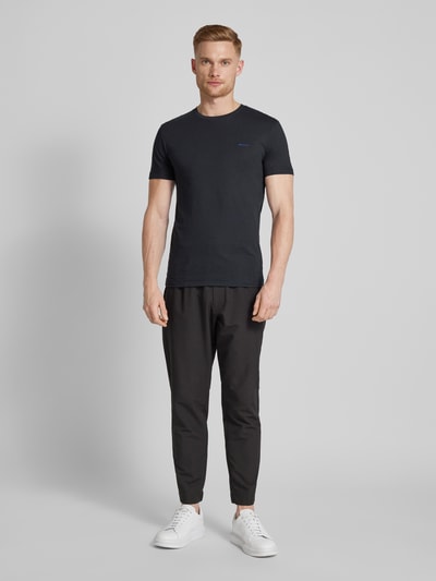 Gant T-Shirt mit Label-Stitching Black 1