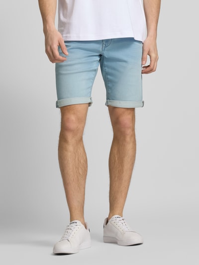 Petrol Slim Fit Jeansshorts im 5-Pocket-Design Hellblau 4