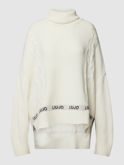 LIU JO SPORT Rollkragenpullover mit verlängerter Rückseite Offwhite 2