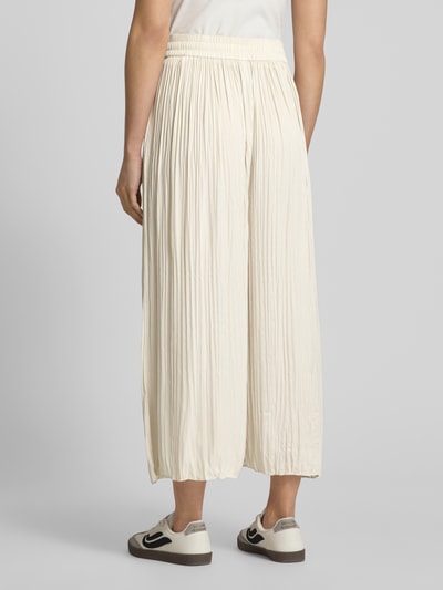 Marc Cain Wide leg stoffen broek met plissévouwen Zand - 5