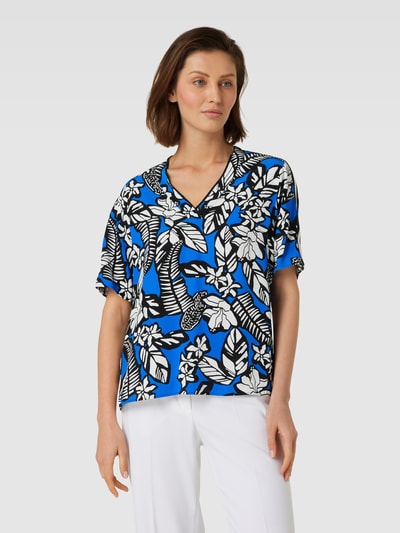 Marc Cain Blouse met all-over motief Koningsblauw - 4