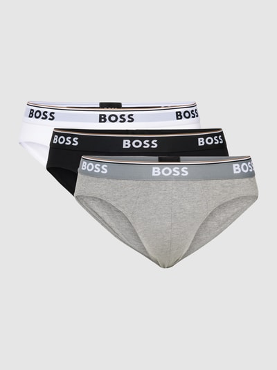 BOSS Slip mit Label-Details im 3er-Pack Modell 'Power' Mittelgrau Melange 2