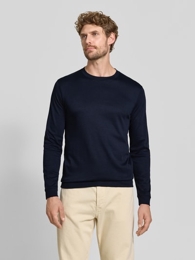 RAGMAN Regular Fit Longsleeve aus reiner Baumwolle Modell 'Pima' Marine 4