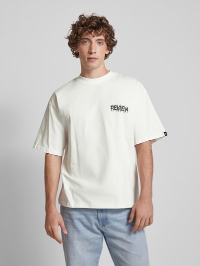 REVIEW Oversized T-Shirt mit Label-Pri Offwhite 4