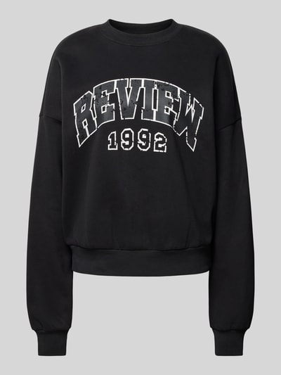 Review Sweatshirt mit Label-Print Black 2