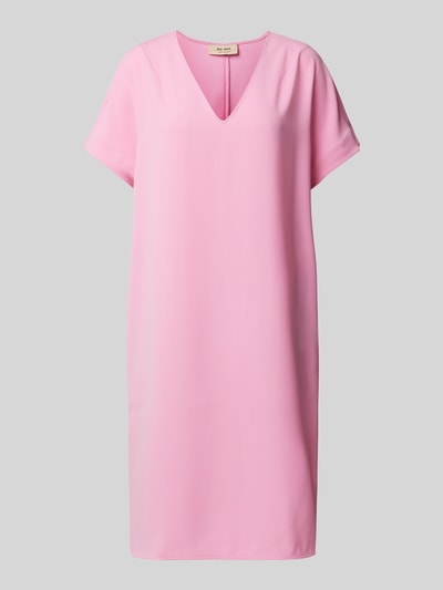 MOS MOSH Knielanges Kleid mit V-Ausschnitt Modell 'AURI LEIA' Rosa 2