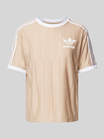 adidas Originals T-shirt z nadrukiem z logo Beżowy 2