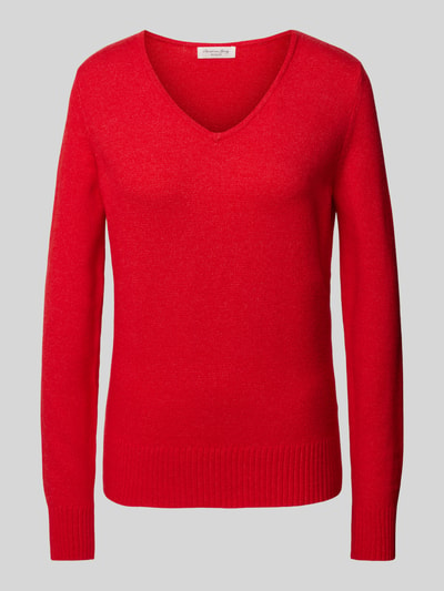 Christian Berg Woman Strickpullover mit gerippten Abschlüssen Rot Melange 1