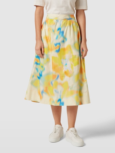 ARMEDANGELS Midirock im Batik-Look Modell 'JASINAA' GELB 4