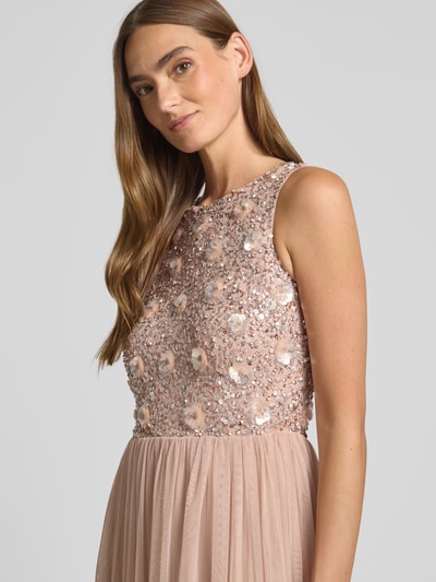 LACE & BEADS Getailleerde cocktailjurk met pailletten Lichtroze - 3