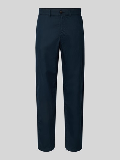Selected Homme Spodnie lniane o kroju slim fit z mieszanki bawełny i lnu model 'MILES' Granatowy 2