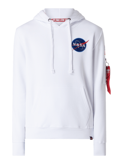 Alpha Industries Hoodie met NASA-borduursel  Wit - 2