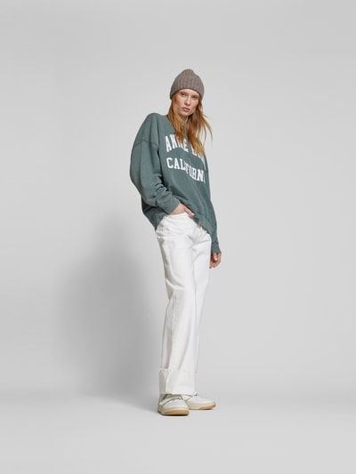 Anine Bing Oversized Sweatshirt mit Label-Print Gruen 1