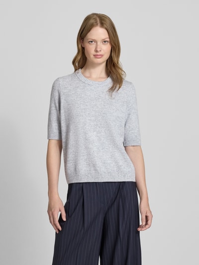 comma Gebreide pullover van wolmix met 1/2-mouwen Zilver - 4