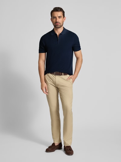 Christian Berg Men Regular Fit Poloshirt mit kurzem Reißverschluss Marine 1