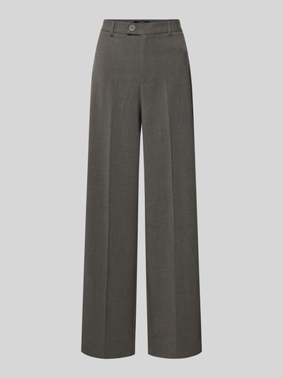 Produktfoto, gerade geschnittene melierte Straight Fit Bundfaltenhose mit Viskose-Anteil Modell 'TEXAS' von Vero Moda, Mid Waist, ohne Taschen