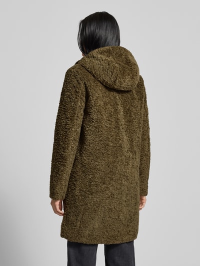camel active Mantel aus Teddyfell mit Kapuze und Zweiwege-Reißverschluss Khaki 5