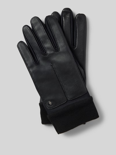 Roeckl Lederhandschuhe mit Ziernähten Black 1