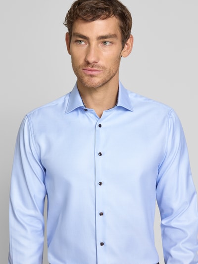 Stenstroms Body Fit Business-Hemd mit Knopfleiste Bleu 3
