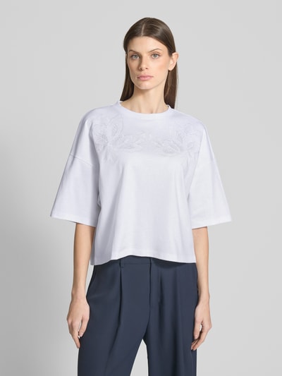 BOSS T-Shirt mit Motiv-Stitching Modell 'Enesse' Weiss 4